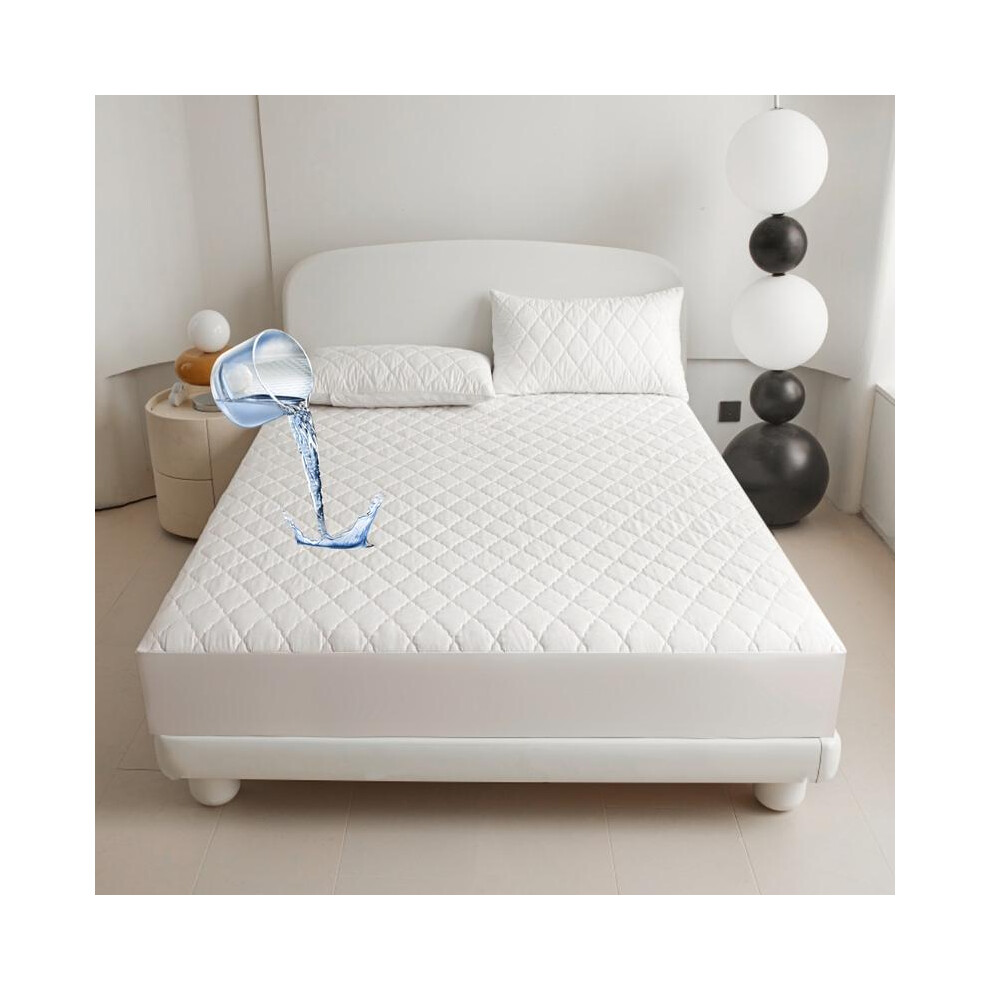 (White, 3pcs 140*200cm) 2pcs/3pcs Waterproof Mattress Protector Cover Set, Deep Pocket Fits King Size Bed, Noiseless Soft Breathable Washable, Ideal f-image-OPC-PKG8DKV-NEW