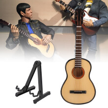 12inch Doll Musical Decor: 1/6 Wooden Guitar 17cm Model for Collectible Dolls