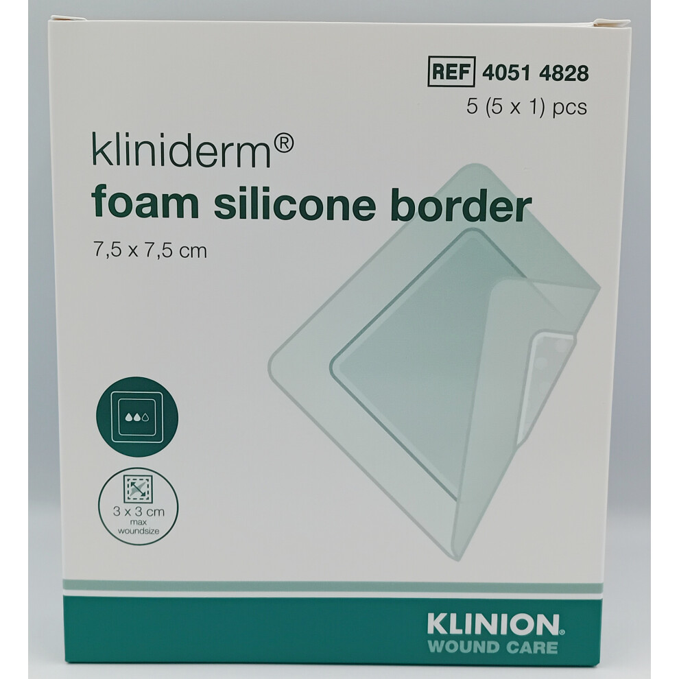 Kliniderm Foam Silicone Border 7.5Cm X 7.5Cm Box Of 5 - Ref: 40514828