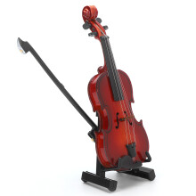 Miniature 10cm Wood Violin Doll House Accessory for 1/6 Scale Decorations
