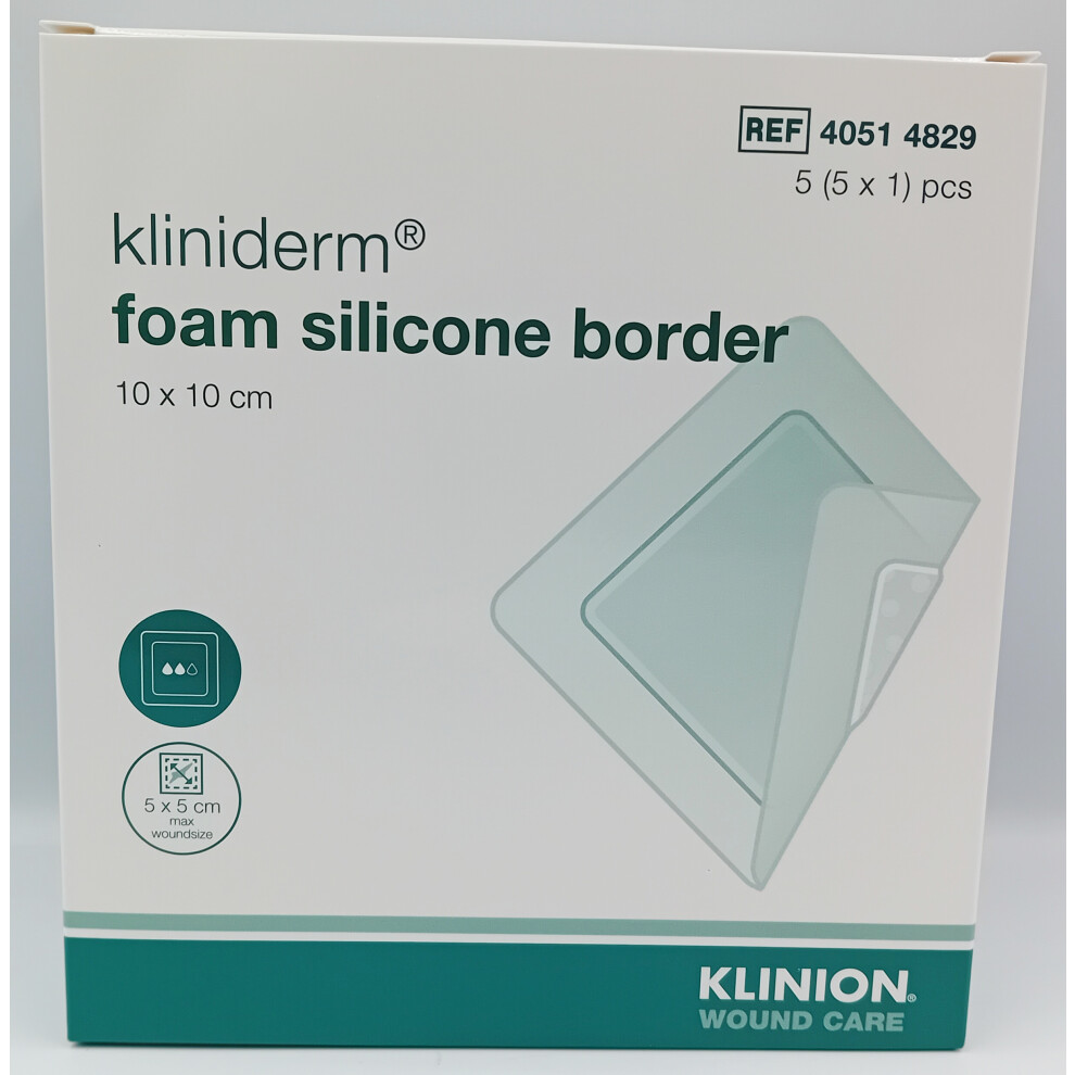Kliniderm Foam Silicone Border 10Cm X 10Cm Box Of 5 - Ref: 40514829