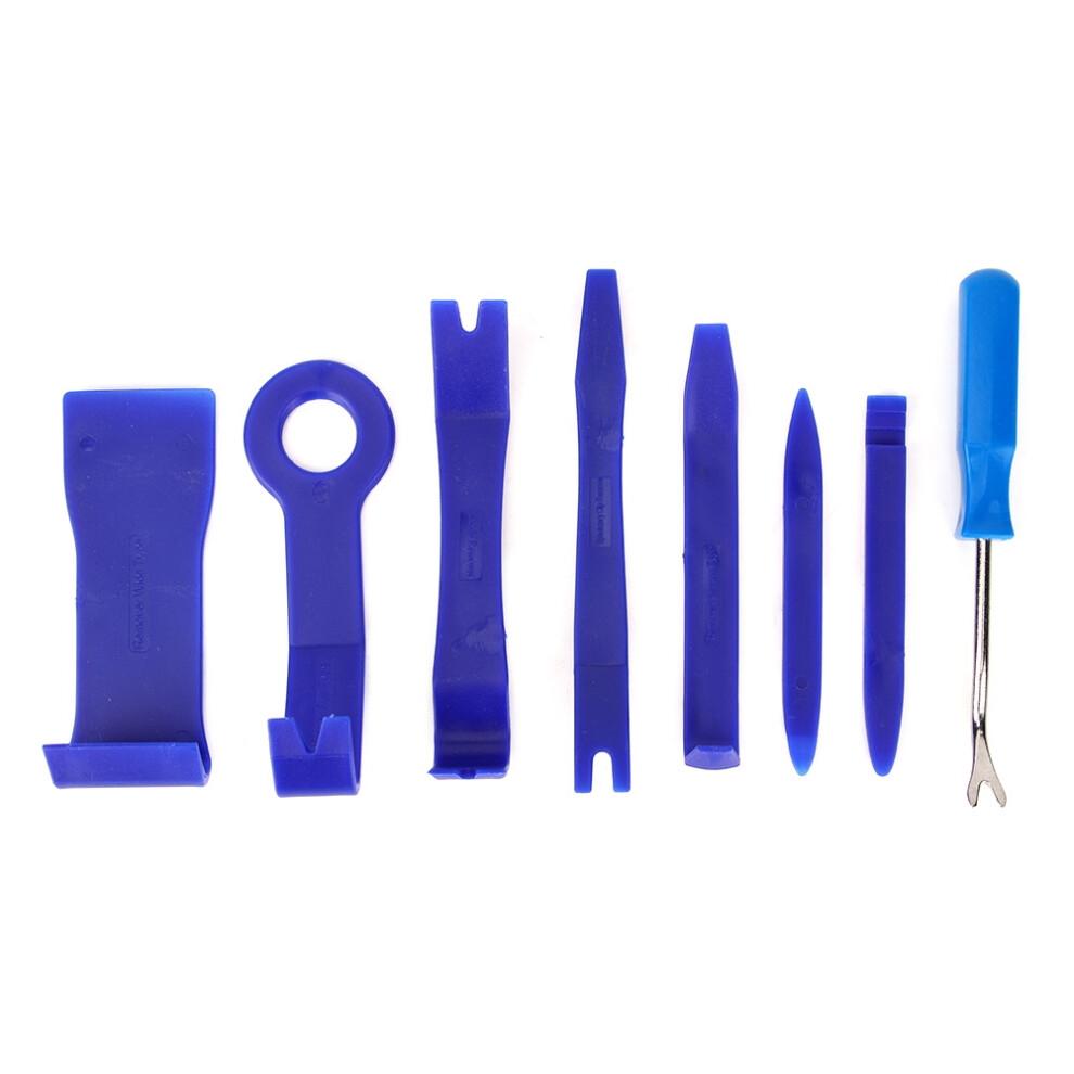 Interior Auto Pry Set 8Pcs 6In Disassembly Tools For Audio & Navigation Blue 9421349422727