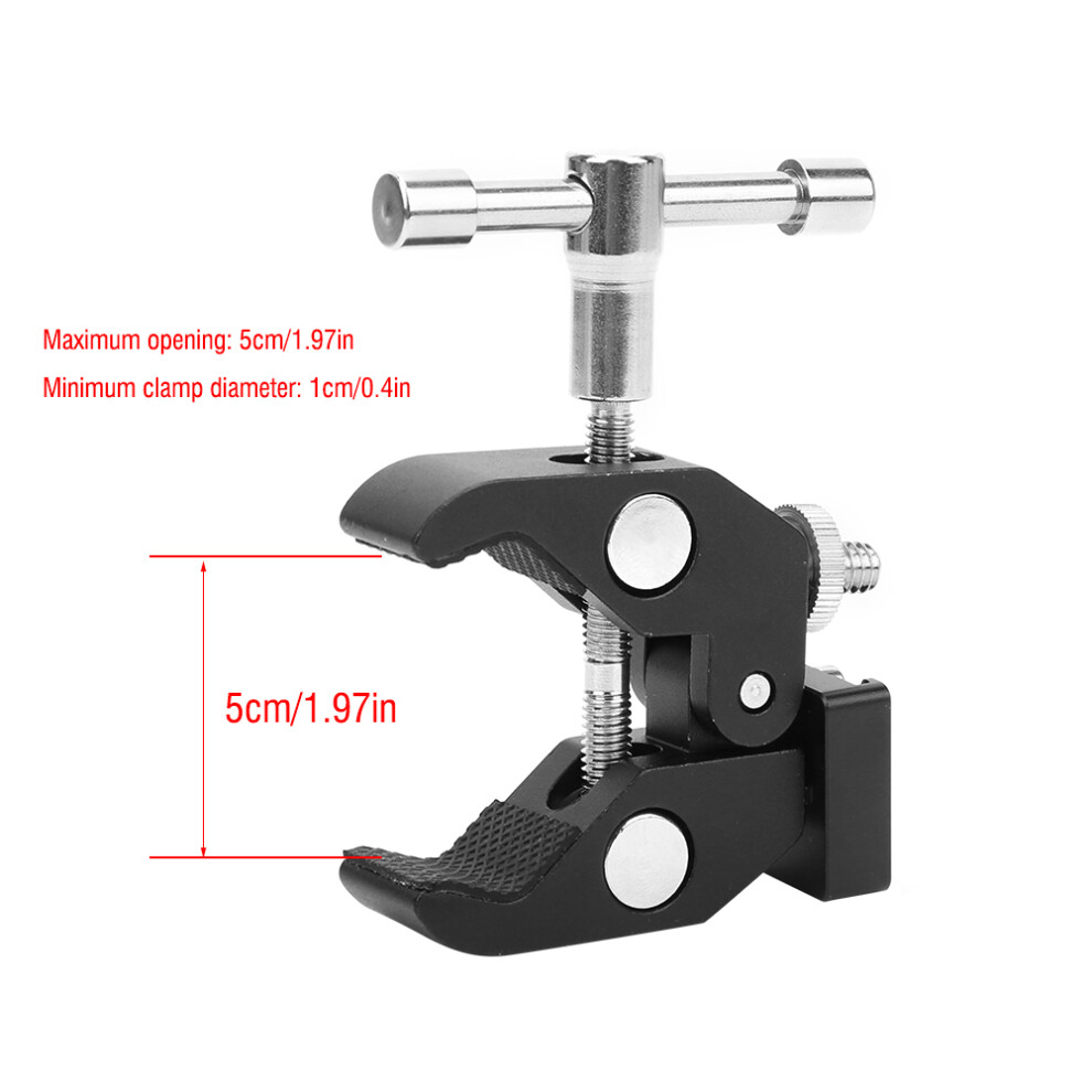 Articulated Aluminum Crab Claw Clamp With 1/4Â & Hot Shoe Mount For Dslr Camera And Monitor 6931349426166