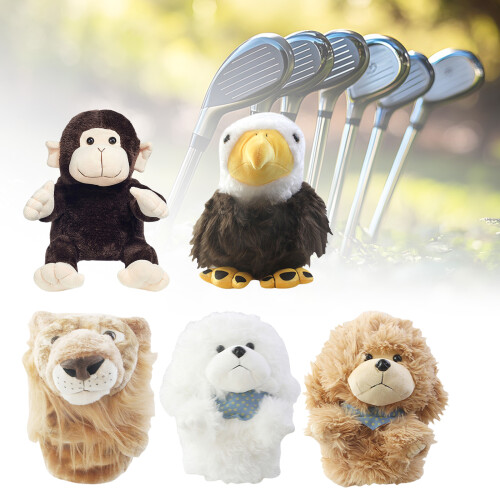 Golfs Head Protective Cover for Drivers Golfs Head-white teddy 2