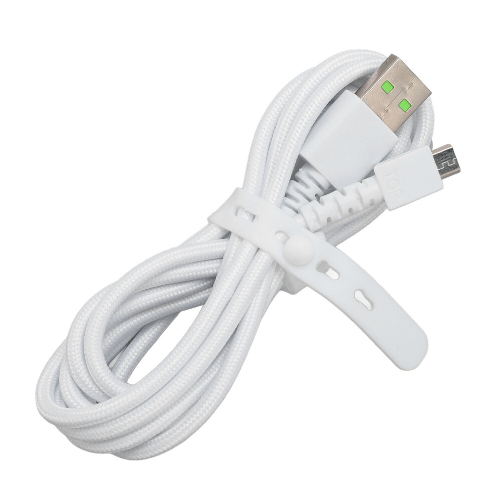 5.9Ft Nylon Micro Usb Charging Cord For Naga Pro Mouse White 9381349430132