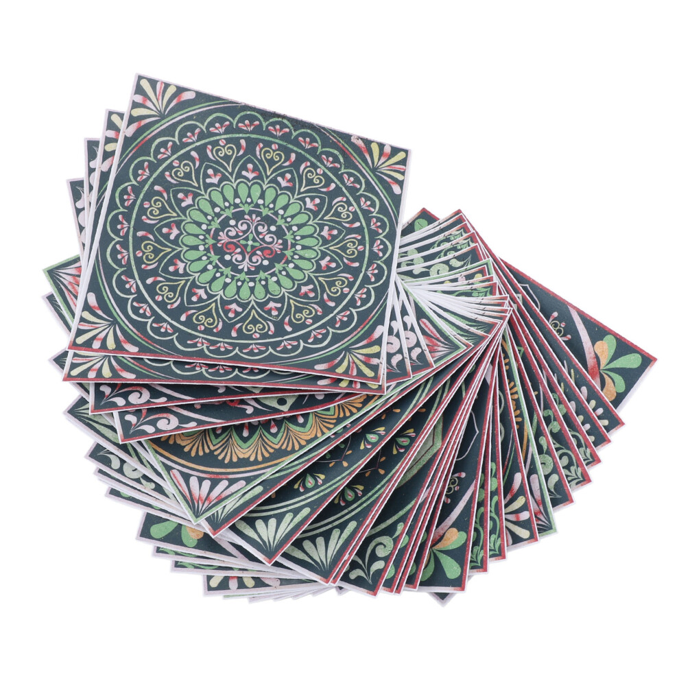 24Pcs Floral Pattern Tile Stickers Pvc Waterproof 15X15cm 4601349432581