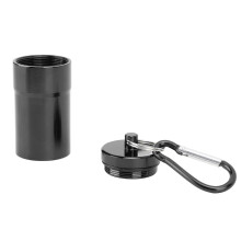 Waterproof Aluminum Alloy Pocket Ashtray with Lid and Keychain for Travel Black