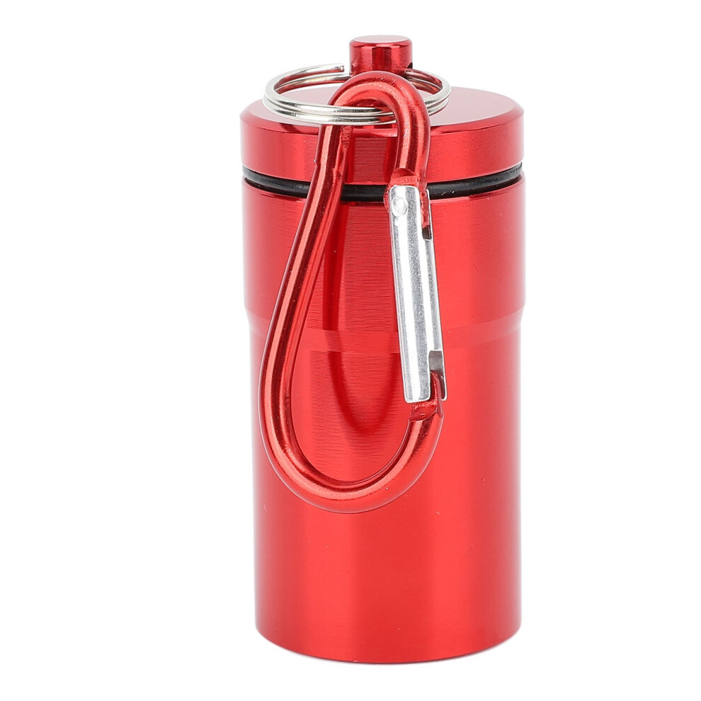 Red Compact Aluminum Alloy Ashtray Keychain - Waterproof & Portable