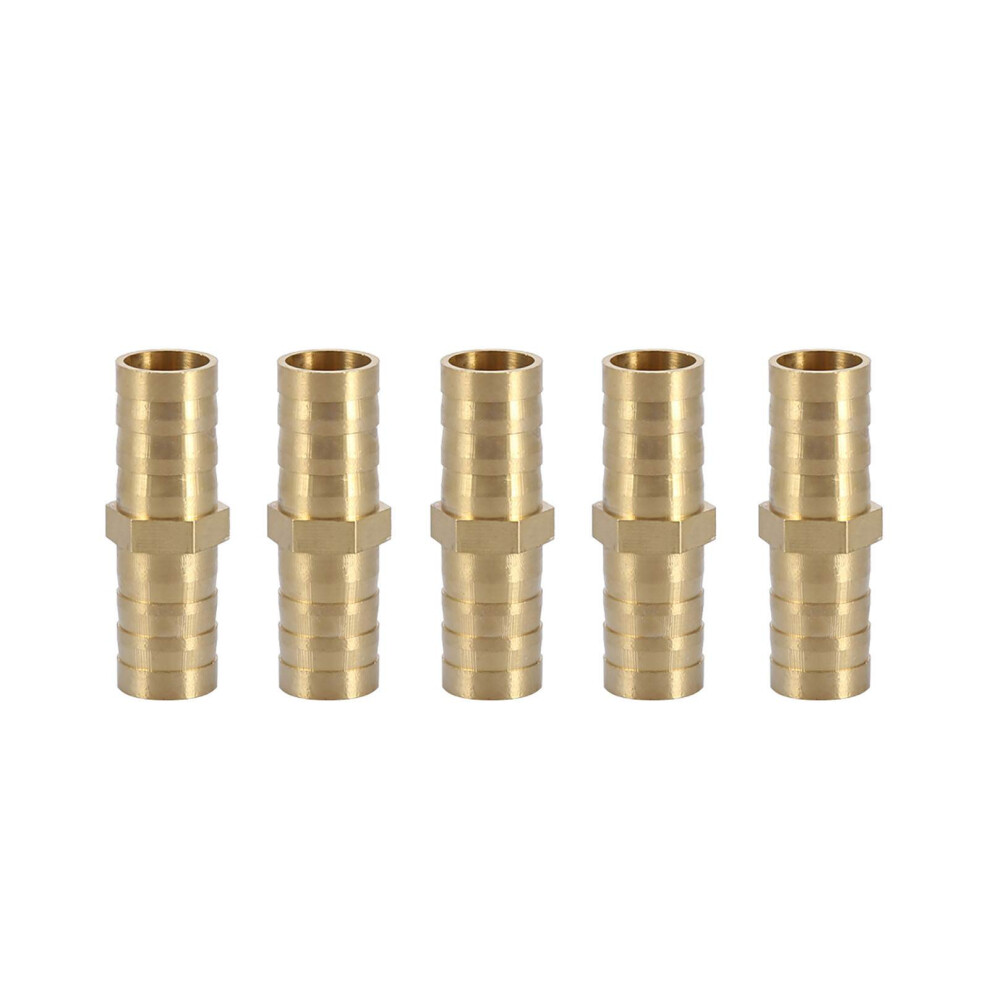 Brass Barbed Straight 2-Way Pipe Connector Tube