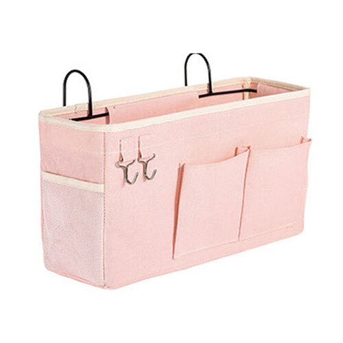 Cotton Linen Bedside Storage Pocket Hanging Organizer for-C