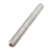Stainless Steel Cigar Tube & Cutter Portable Travel Holder 182x25mm Black