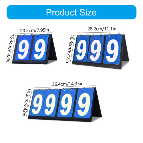 Waterproofs Score Board Tabletop Flip-Blue Two Digits. 1