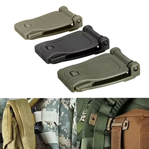 2Pcs Tactic Backpack Fastener Clip Fixing Hook-mud color 2
