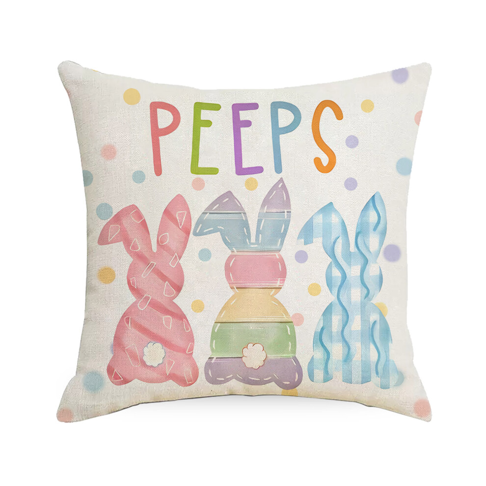 Linen Pillowcase Easter Rabbit Pillow Cover Decorative Pillow-4