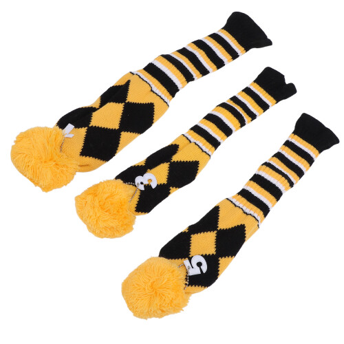 3PCS Knitted Golf Club Head Covers Fine Pattern 2