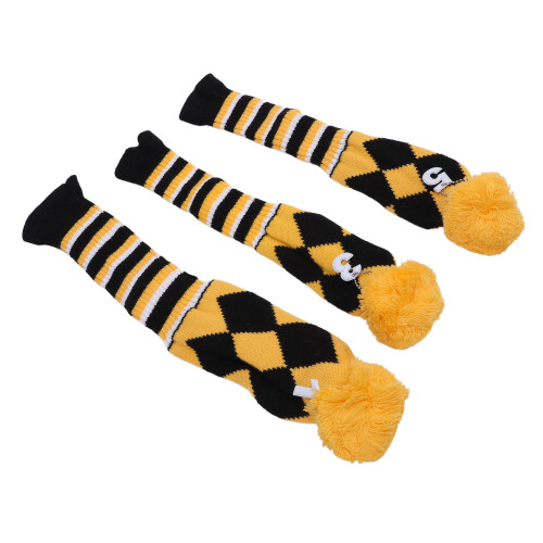 3PCS Knitted Golf Club Head Covers Fine Pattern 1