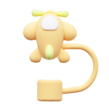 Stable Silicone Straw Stoppers Leak Proof Straw-yellow airplane