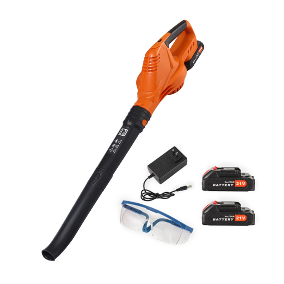 Orange Versatility 21V Cordless Leaf Blower For- Two Batteries