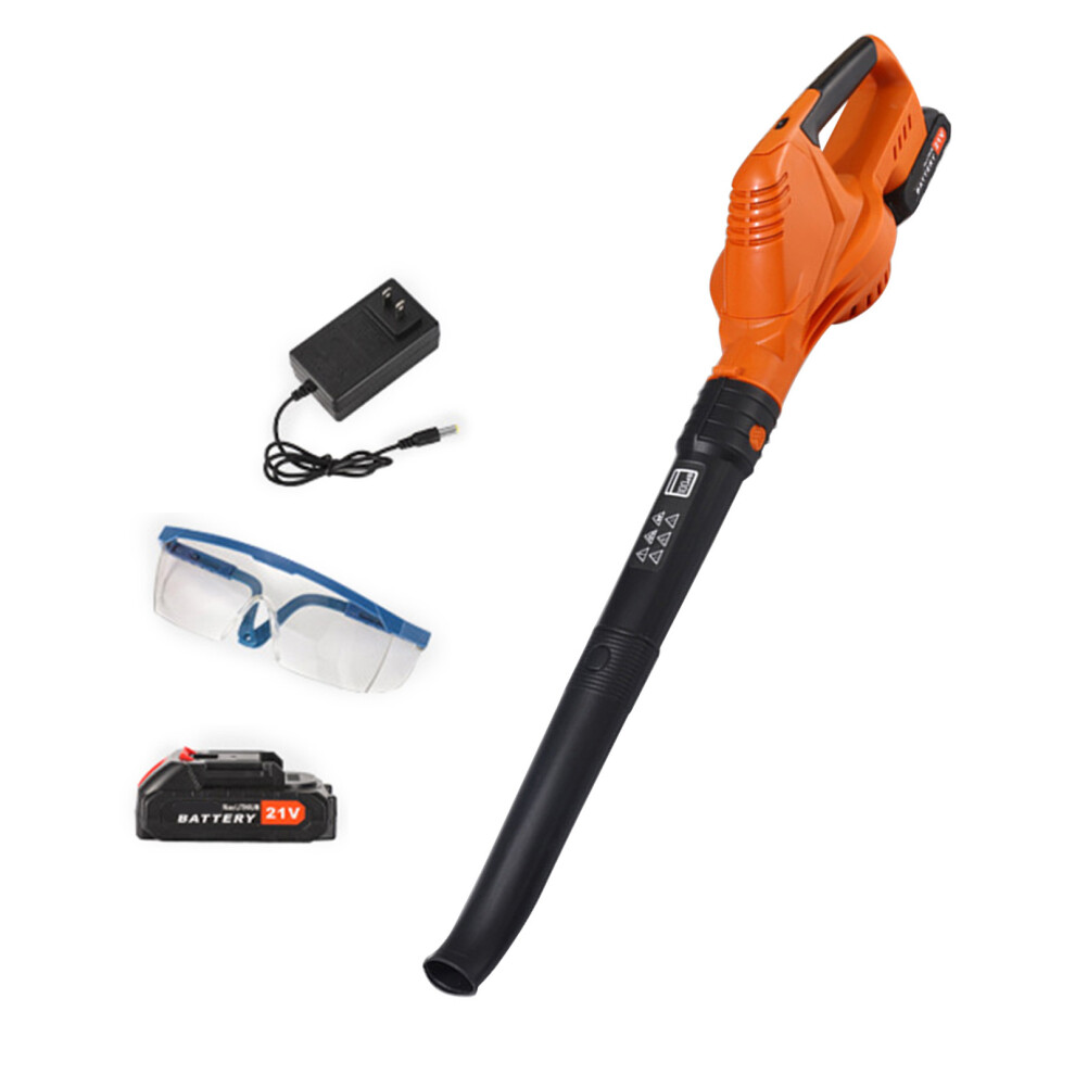 21V Cordless Leaf Blower for Effortlessly-Orange one charge on
