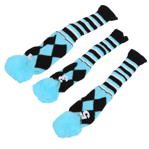 3PCS Knitted Golf Club Head Covers Fine Pattern 2