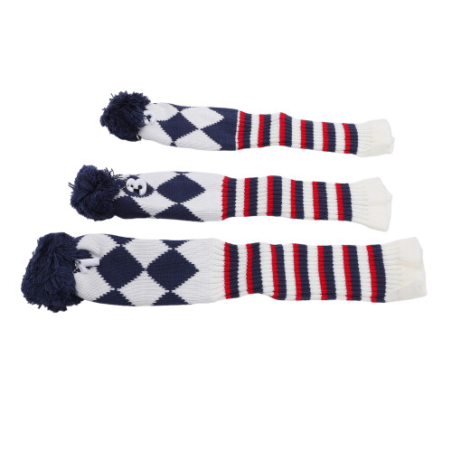 3Pcs Golf Club Head Cover Stylish Pattern Plush 2