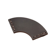 Retro Page Marker PU Leather Bookmarks Fan Shaped-Coffee color
