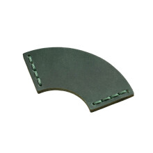 Retro Page Marker PU Leather Bookmarks Fan Shaped-dark green