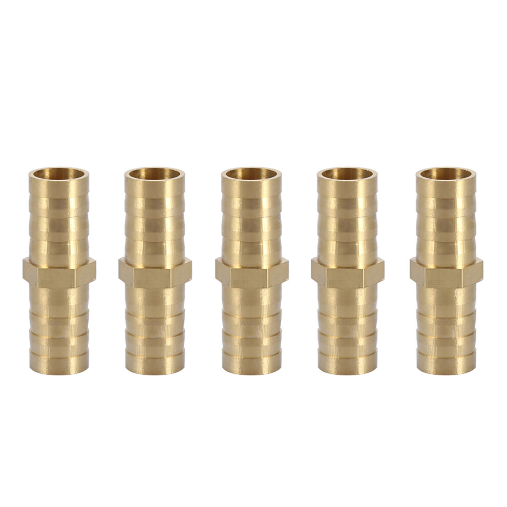 Brass Barbed Straight 2-Way Pipe Connector Tube