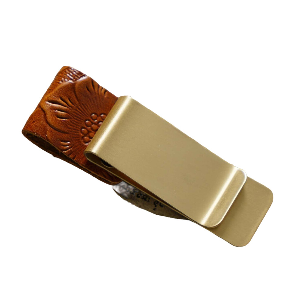 Leather Pen Sleeve With Pocket Clip Notebook-Brass Carved Camel 7751000108281