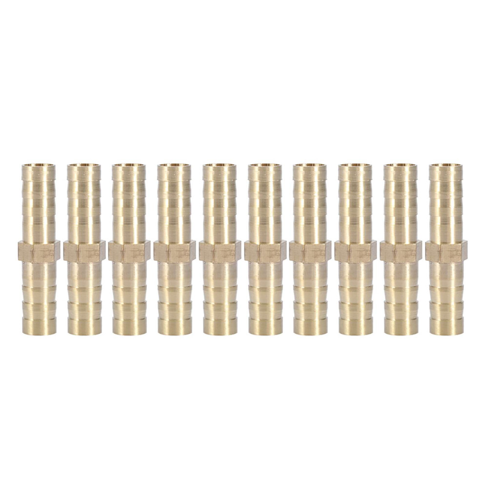 Brass Barbed Straight 2-Way Pipe Connector Tube
