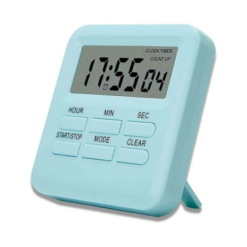 Digital Kitchen Timer w/ Clock Function,Magnetic Back(Azure)