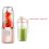 (Pink) Portable Mini Rechargeable Juicer Usb Wireless Automatic Shake Blender Fruit 1