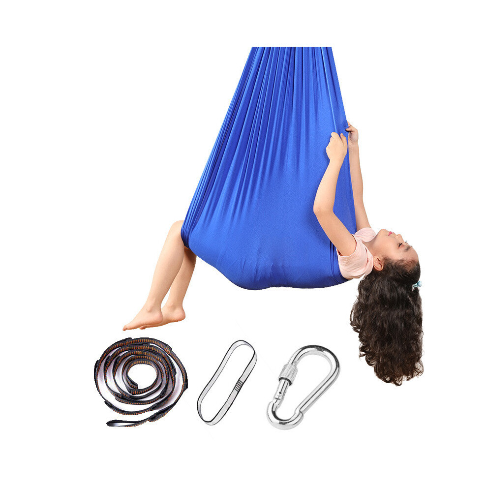 (Royal 280*150Cm) Therapy Swing Kids Cuddle Hammock With Autism Adhd Outdoors Aspergers Sensory Blue