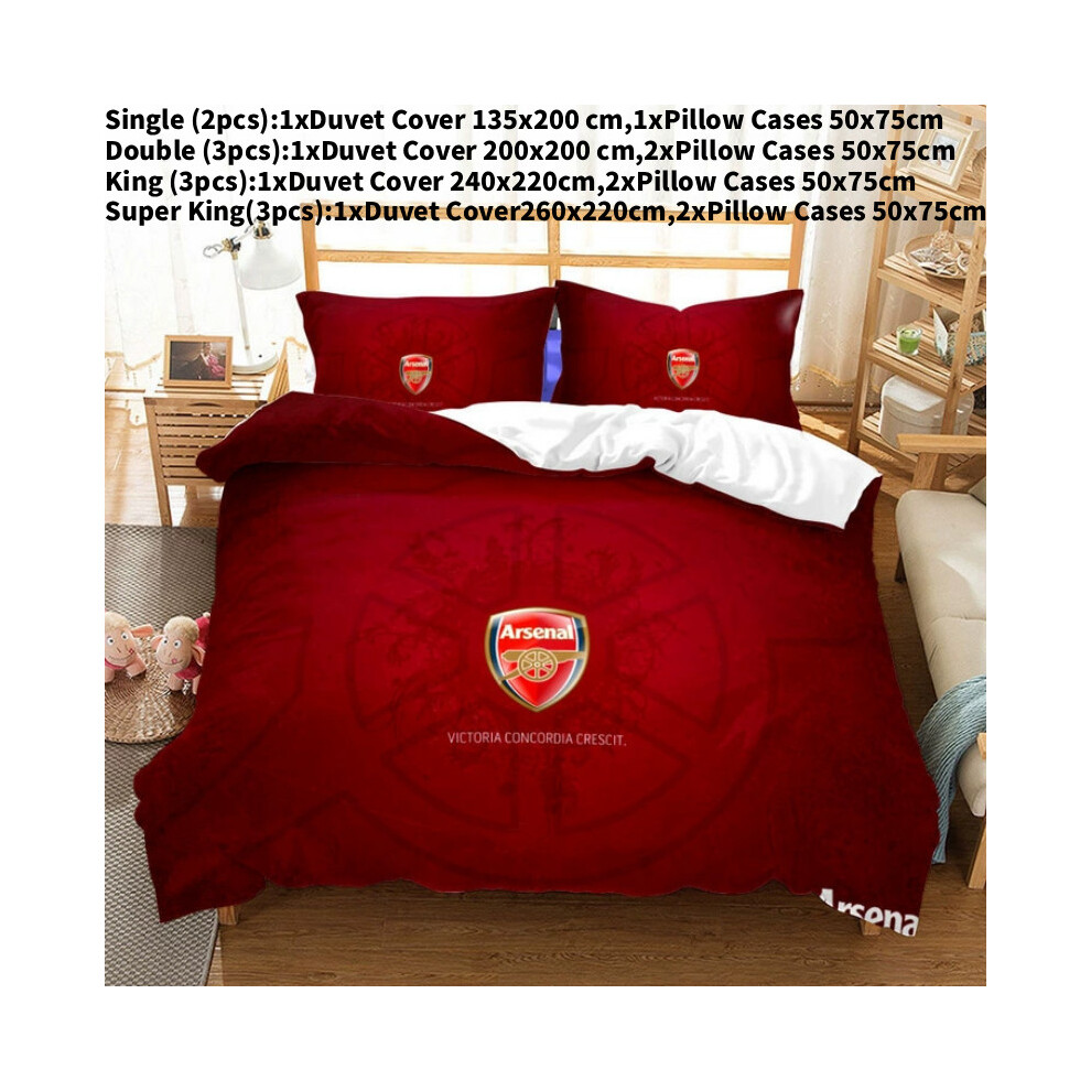 (King(240x220cm)) Pattern Arsenal Digital Print Duvet Cover Pillowcase Set Gift Bedding Bedroom