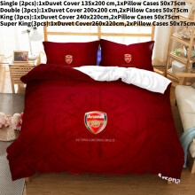 (Single(135x200cm)) Pattern Arsenal Digital Print Duvet Cover Pillowcase Set Gift Bedding Bedroom