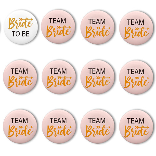 Bride To Be Badges Bridesmaids Accessory-Type B 12 piece set