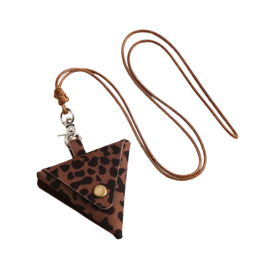 Fashionable Sturdy Leather Neck Pouch-Brown cow pattern tr