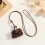 Fashionable Sturdy Leather Neck Pouch-Brown cow pattern tr 6