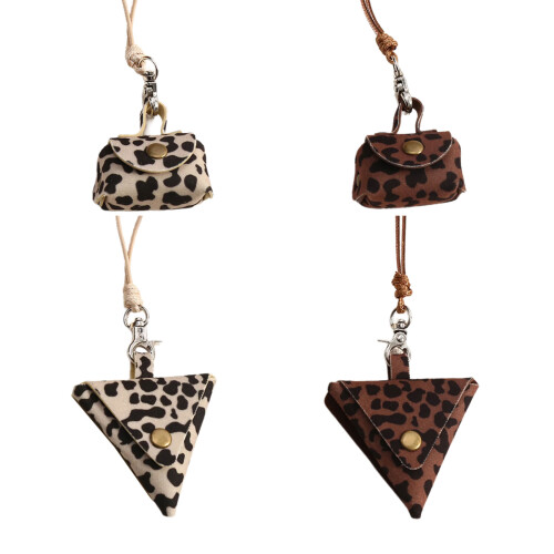 Fashionable Sturdy Leather Neck Pouch-Brown cow pattern tr 1
