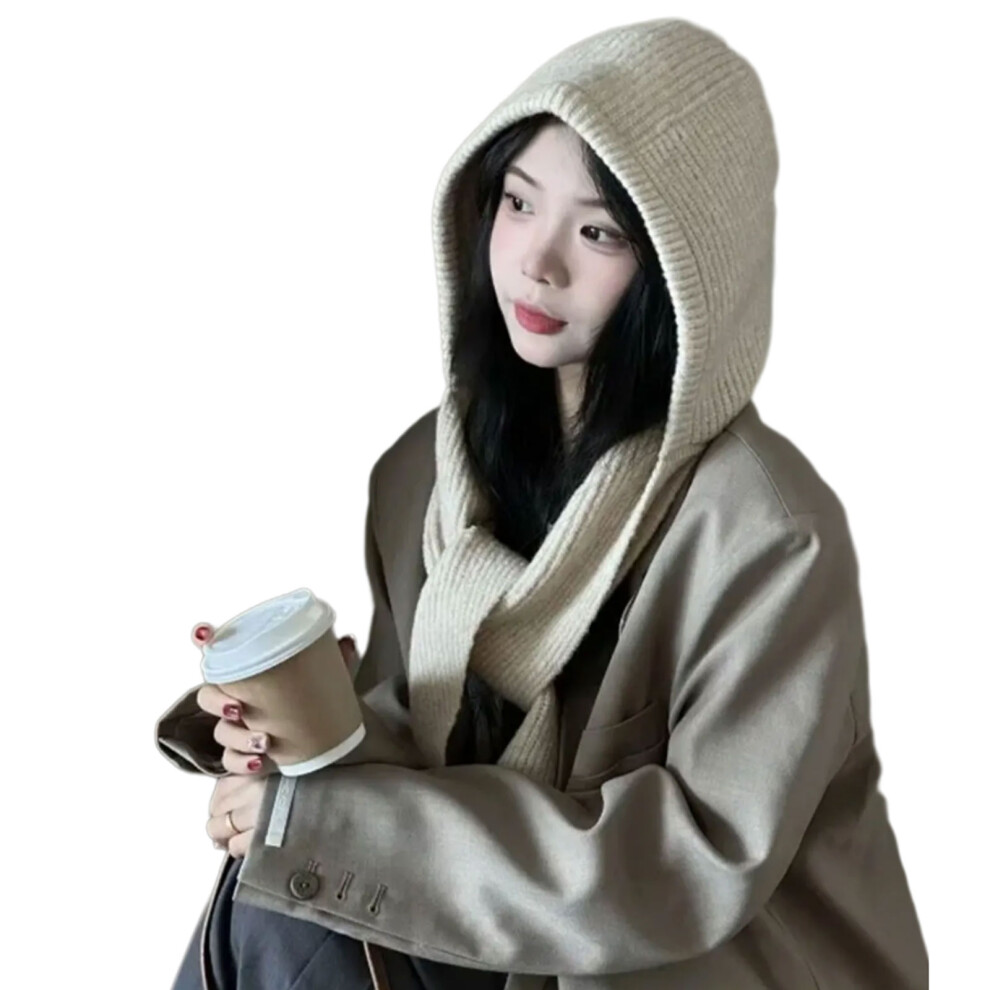 Windproof Beanies Hat Eye Catching Scarf Hat Women Men-Brown 7751000110765