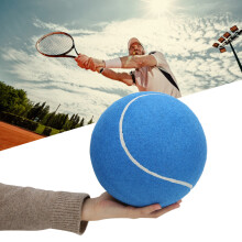 Große 8 Zoll aufblasbarer Tennisball aus Gummi für Haustiere mit Netz – Blau