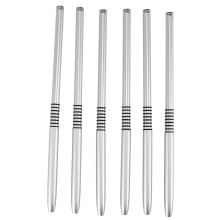 6-teiliges Nail-Liner-Pinsel-Set, ultra-dünn, silber
