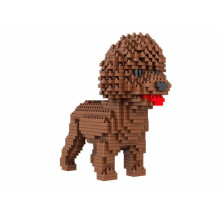 (Poodle)Poedel of Poedel-hondfiguur om te monteren met Nanoblocks-stukjes speelgoed voor kinderen