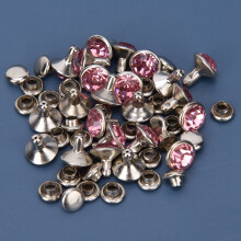 Rhinestone-Nieten 50 Stück, 8mm, Pink Kristall Diamant Nieten für Leder & Bastelarbeiten