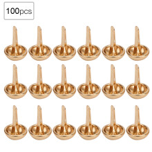 100 Stück Pilzförmige Zinklegierungsnieten für Taschen, Schuhe, Hüte 10mm Gold