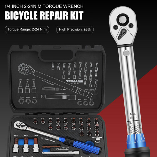 1/4" Torque Wrench Set, 16PCS Bicycle Hand Torque 2