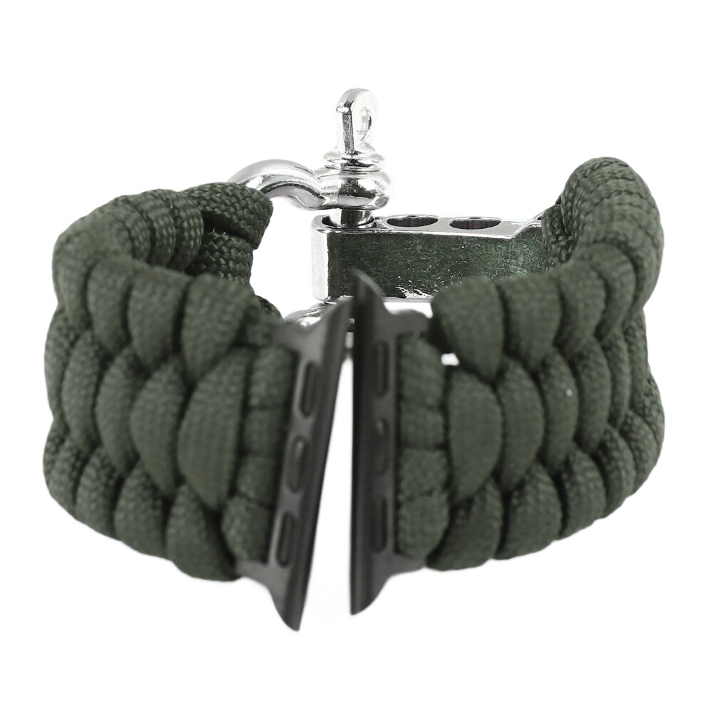 Braided Nylon Watch Band For Ios Watch 1-9 Se, Adjustable Green 8791349460915