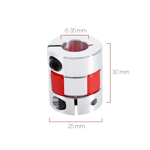 6.35mm x 12mm Flexible Plum Shaft Coupling CNC 2