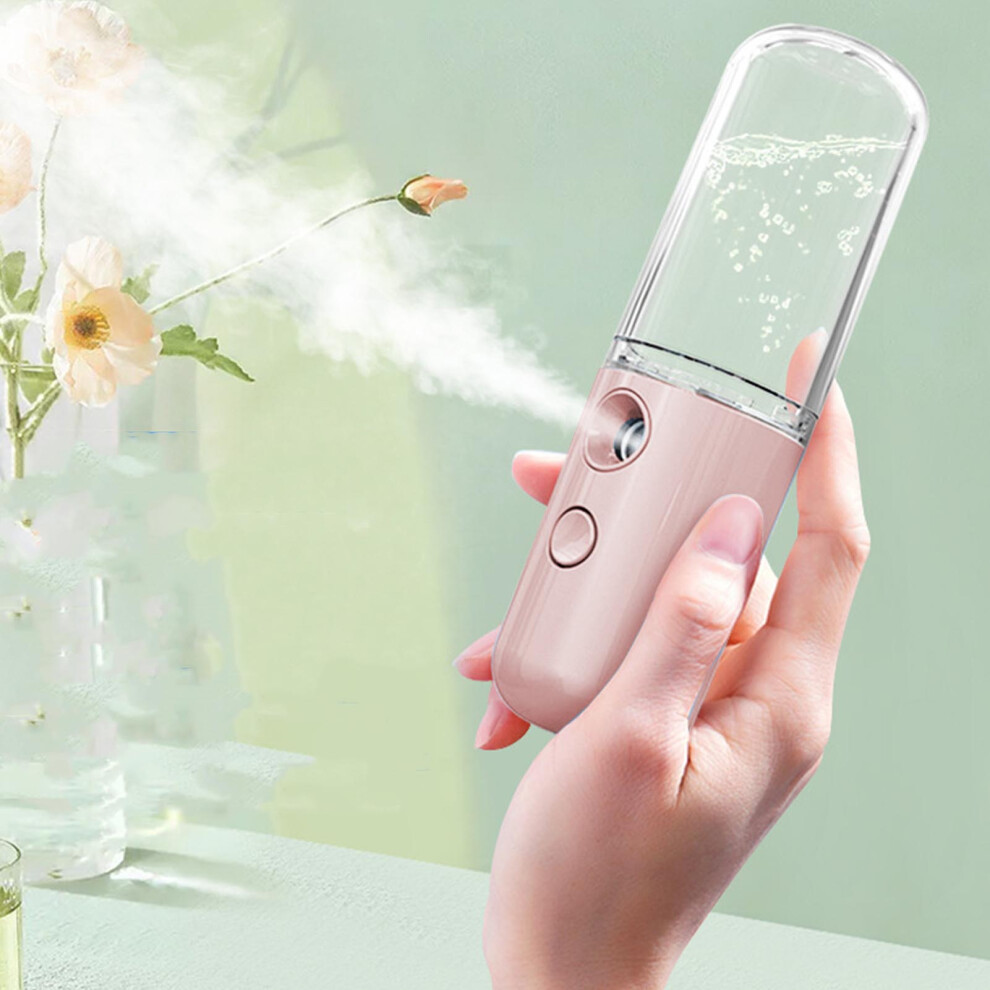 Light/Pink Small Face Nano Mist Sprayer With Usb Charger Hydrating Mister