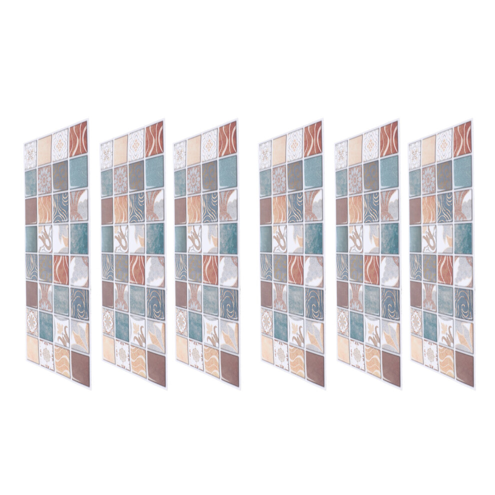 6 Pcs Kitchen Backsplash Wallpaper Pvc Waterproof Peel & Stick 5.9X11.8in 8791349462926